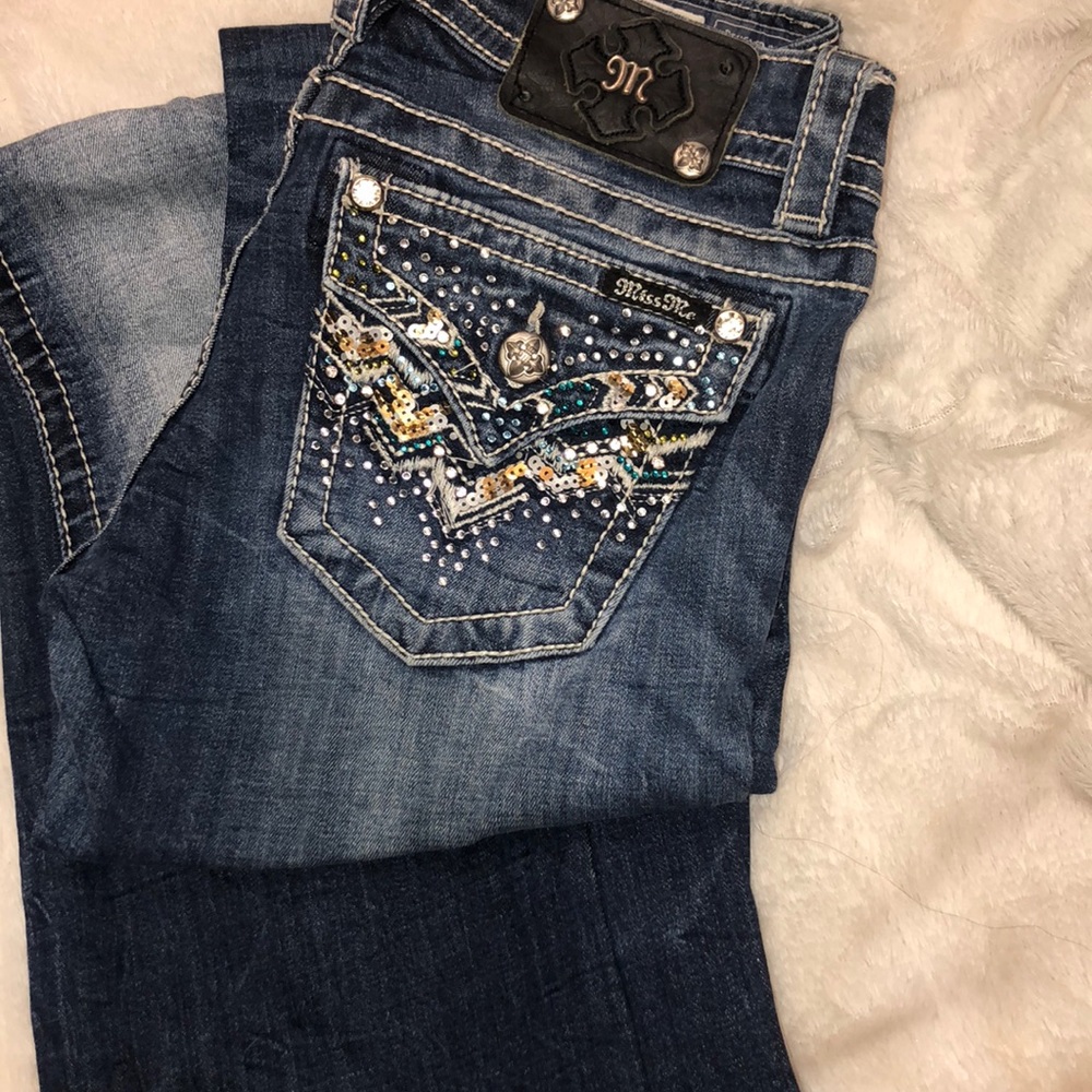 Hardly work miss me buckle jeans dark wash long!!